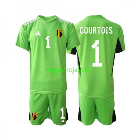 Billiga Fotbollströjor Belgien Courtois 1 Målvakt Barn Hemma tröja 2021/22 Kortärmad